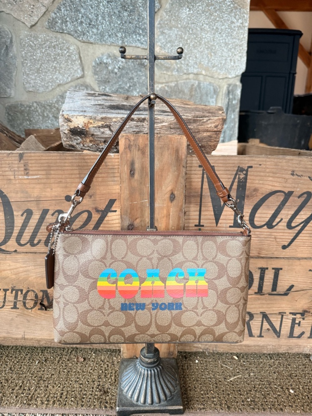 Coach Mini Bag Wristlet Rainbow 🌈